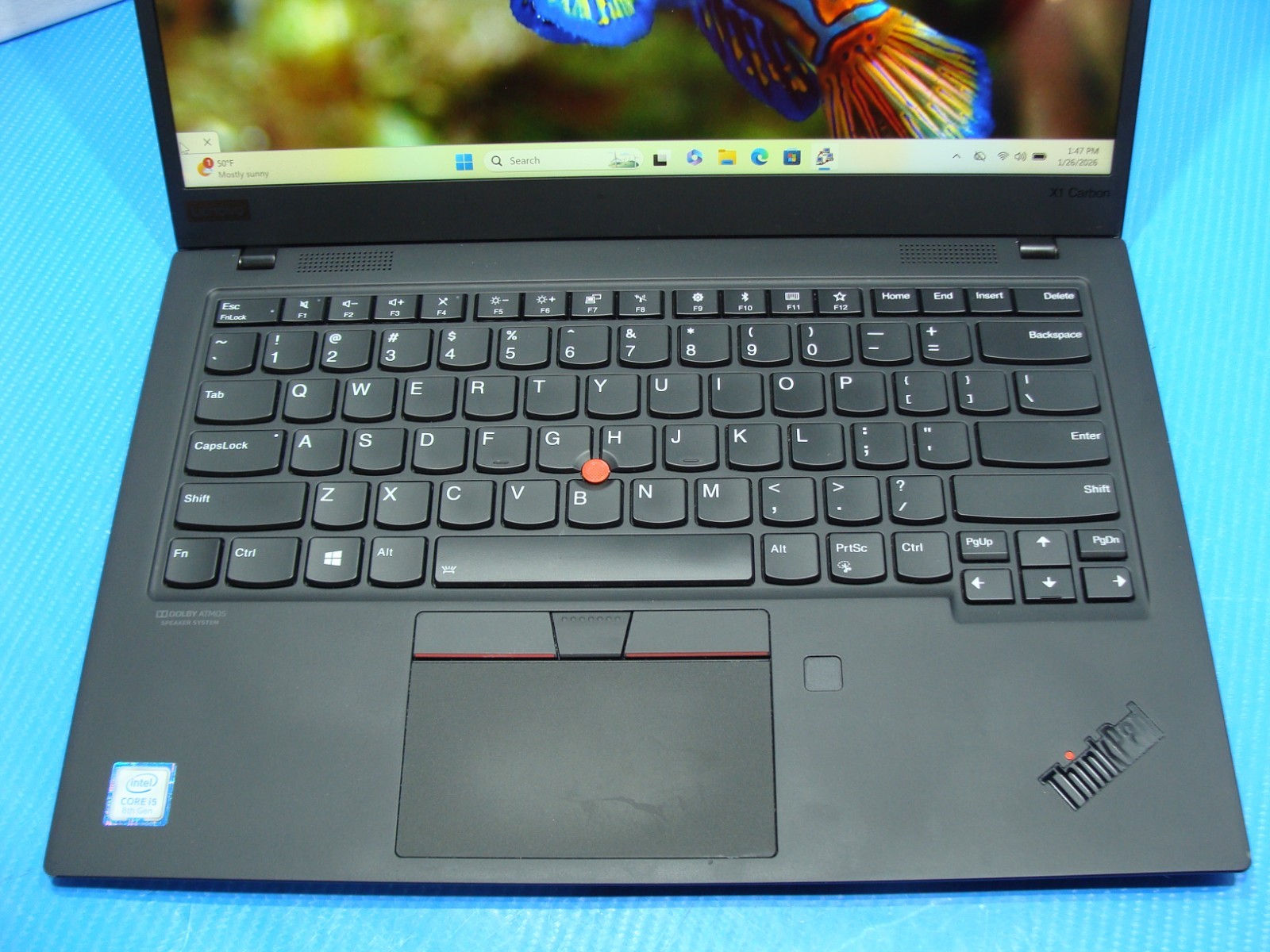 Lenovo ThinkPad X1 Carbon Gen 7 14″ FHD i5-8265U 1.6GHz 8GB 256GB Win 11 Pro +PA