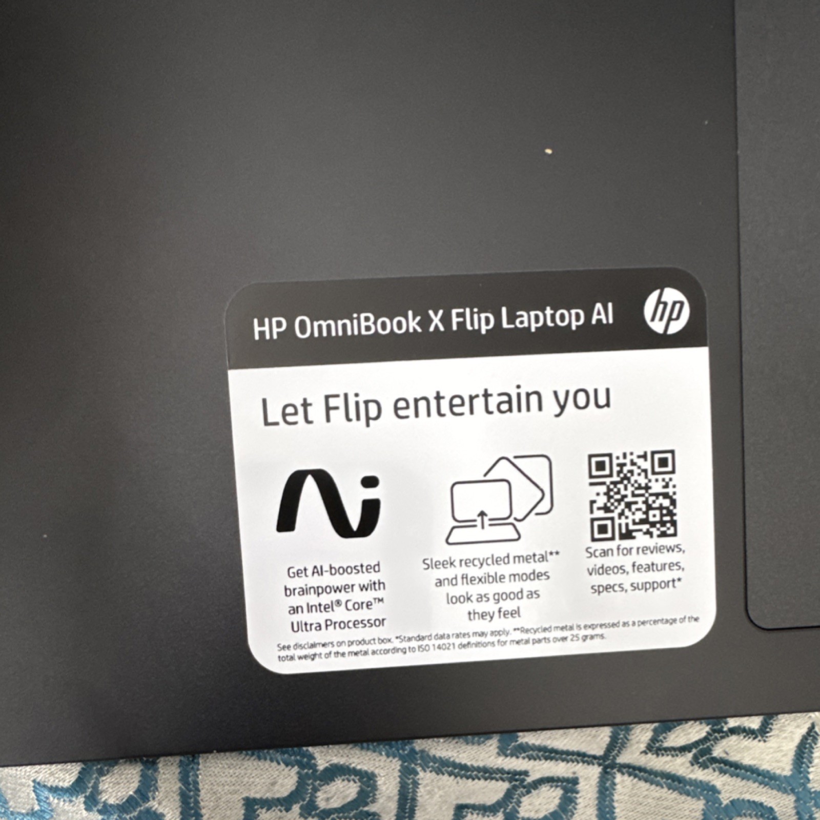 HP OmniBook X Flip AI 2-in-1 Laptop Intel Core Ultra 7 Black