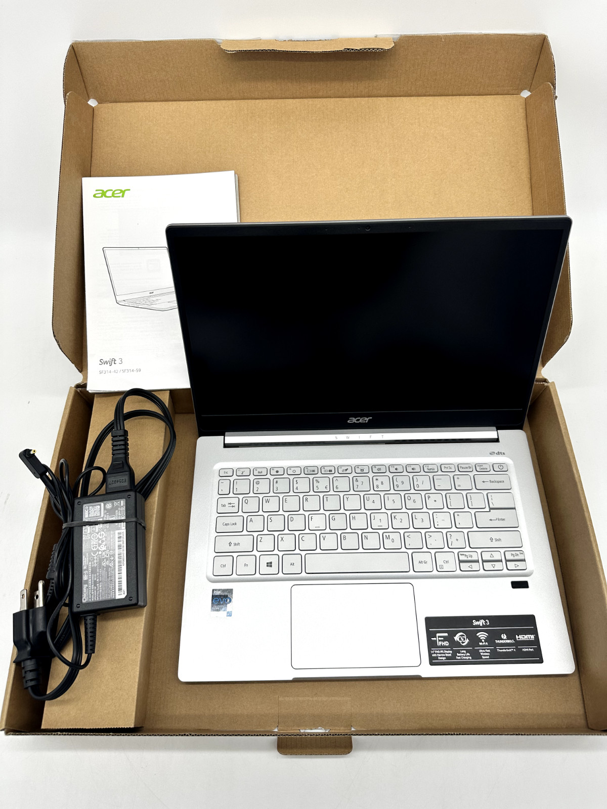 Acer Swift 3 SF314-511 14″ FHD Laptop i7-1165G7 W10h 256GB SSD 8GB RAM Silver✅🔌