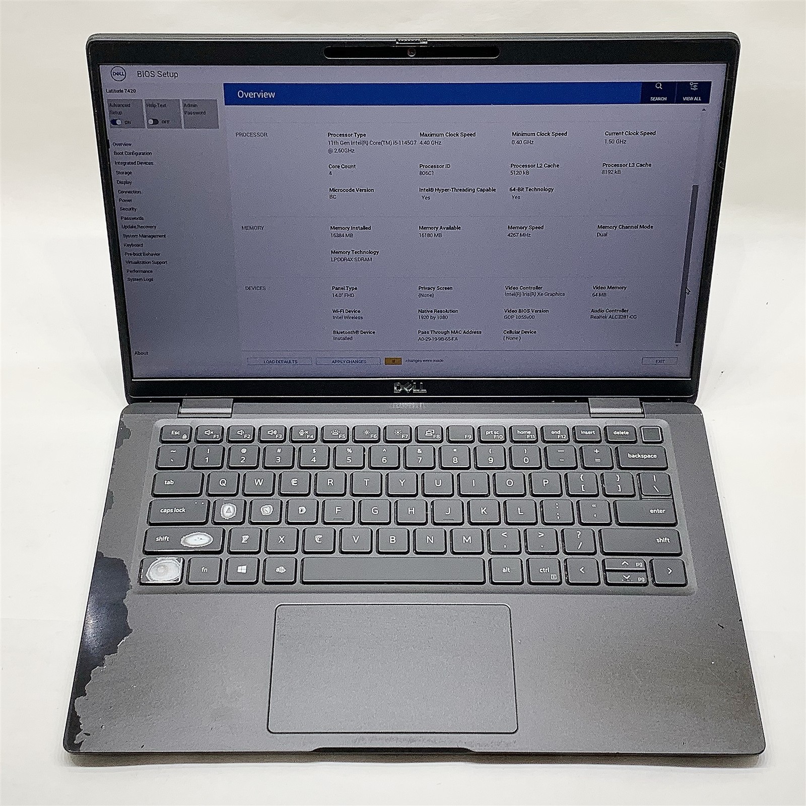 Dell Latitude 7420 Laptop Intel Core i5 1145G7 2.60GHZ 14″ FHD 16GB RAM NO HDD