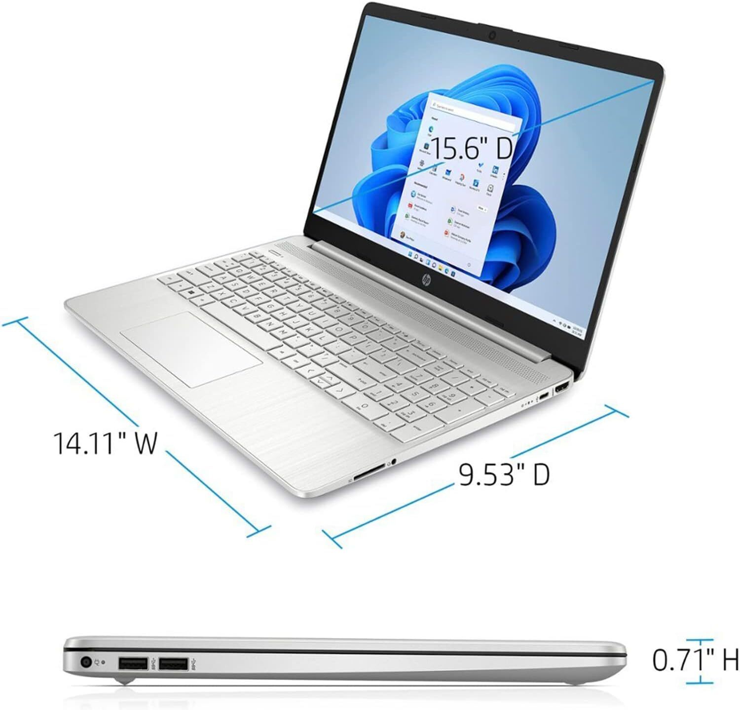 HP 15.6 Notebook Laptop Touch-Screen Intel Core i3 1215U 32GB RAM, 1TB PCIe SSD
