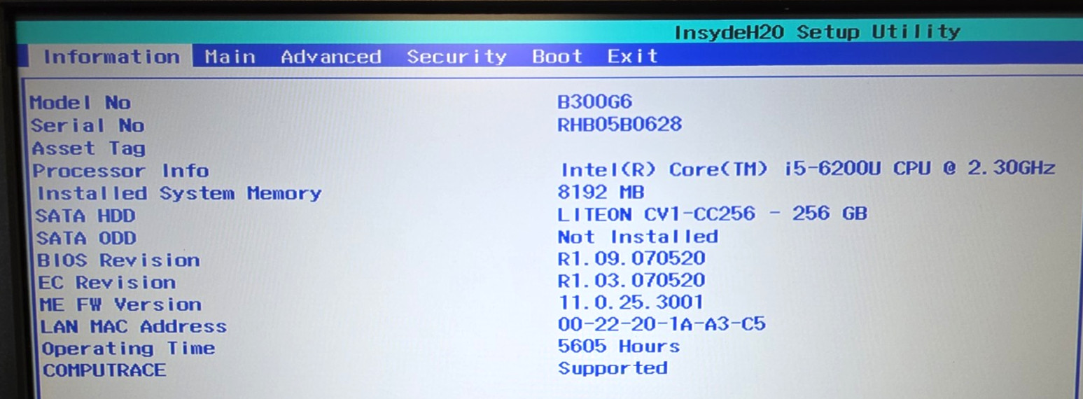 Getac B300 G6| Intel Core i5-6200U 2.30GHz| 8GB RAM| No SSD| 5605 Hours| Parts