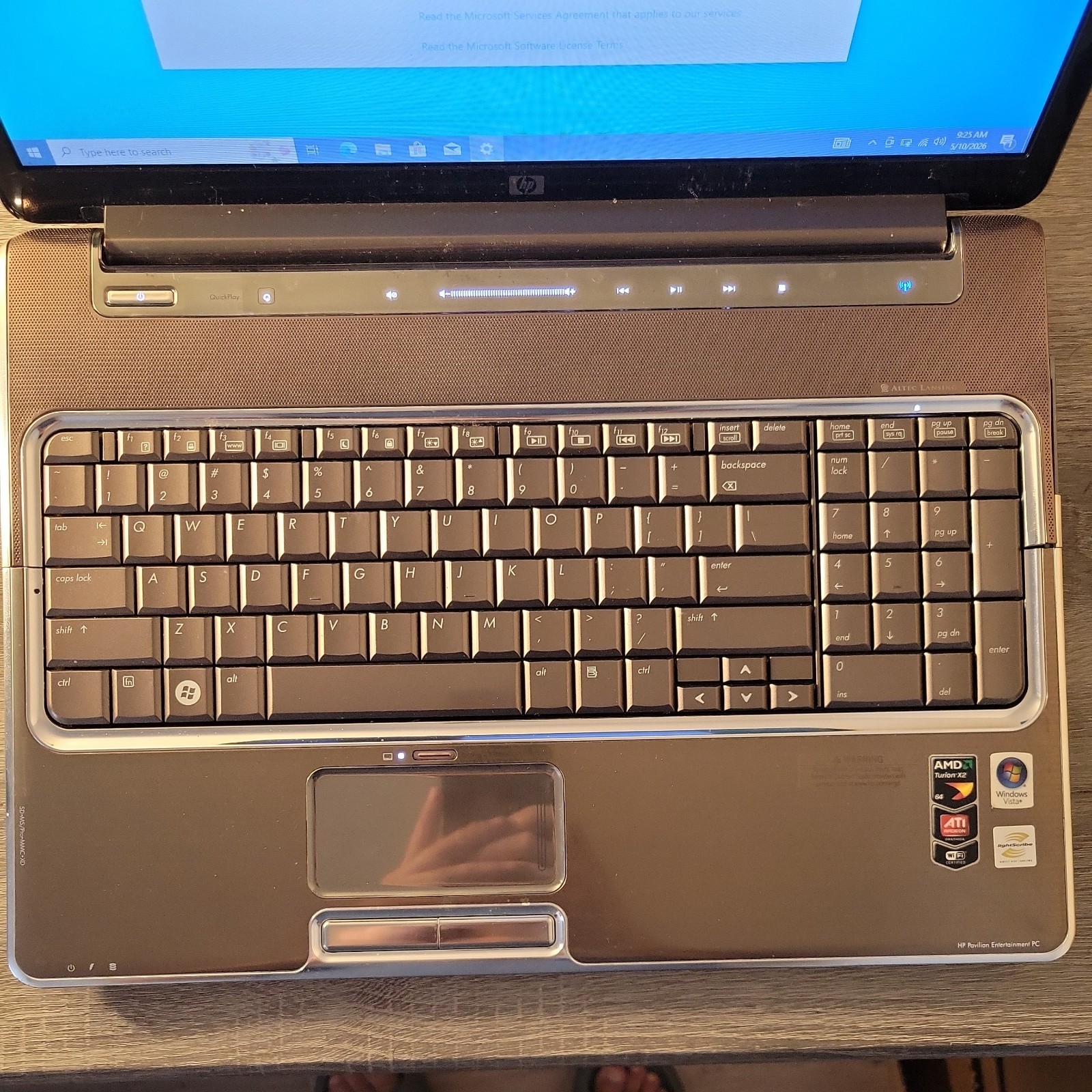 HP Compaq AMD TURION X2 DUAL CORE @2.00GHz 4GB 250GB HDD WIN 10 PRO NEED BATTERY