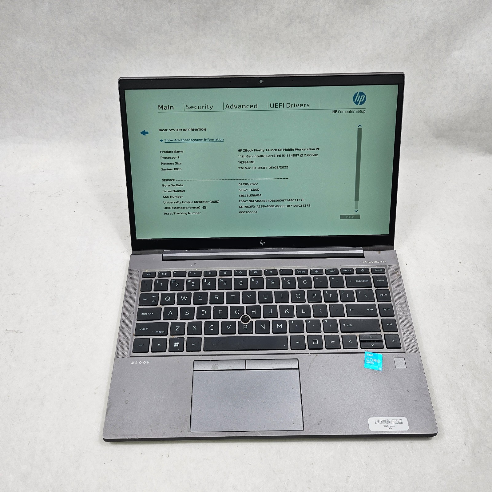 HP ZBook FireFly 14 G8 14″ Core i5-1145G7 2.60GHz 16GB RAM 512GB SSD *Read*
