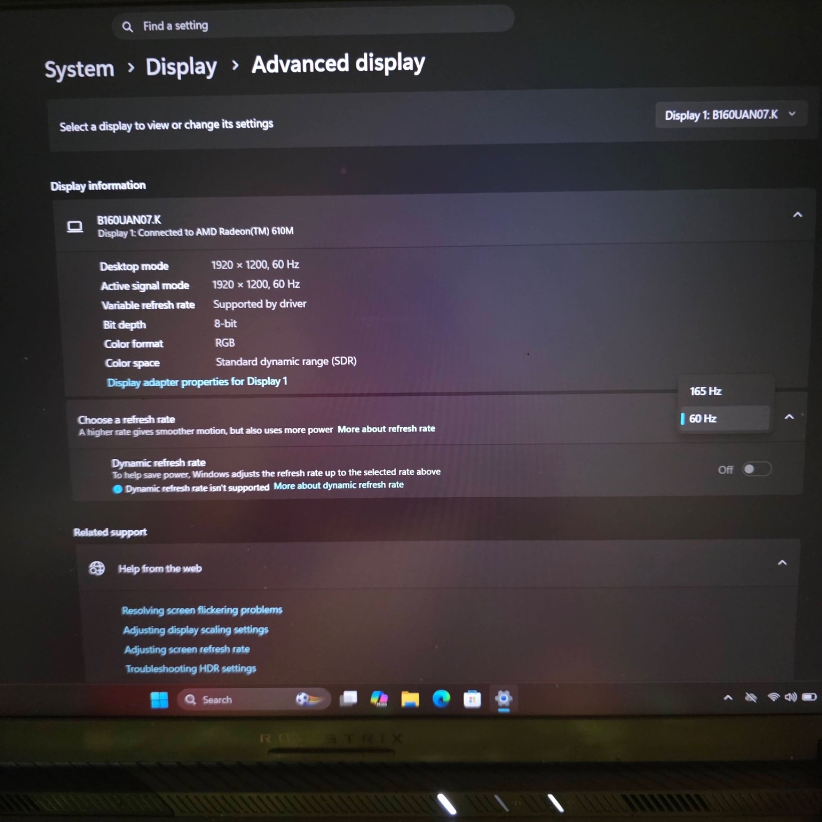 ASUS ROG Strix G16 FHD+ 165Hz Ryzen 9 8940HX 32GB 1TB RTX 5070Ti 140W 12GB WNTY