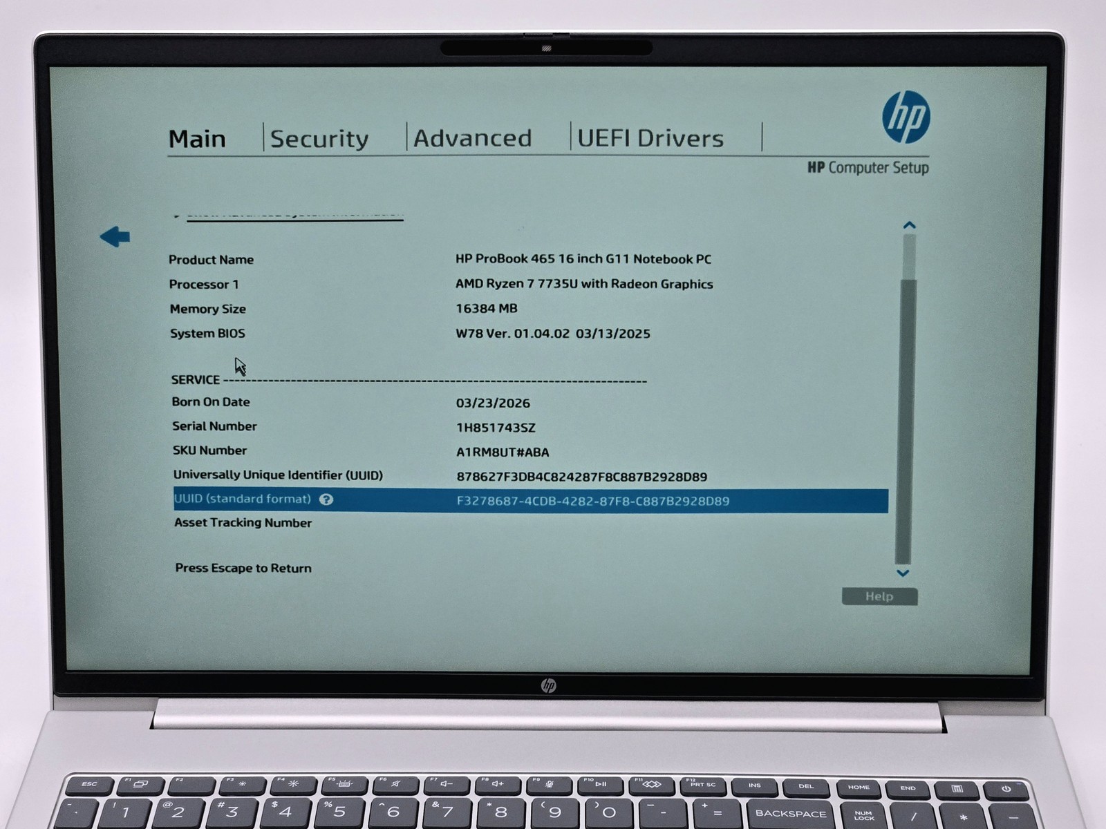 HP ProBook 465 G11 16″ FHD+ RYZEN 7 7735U 512GB 16GB W11P Backlit FPR Warranty
