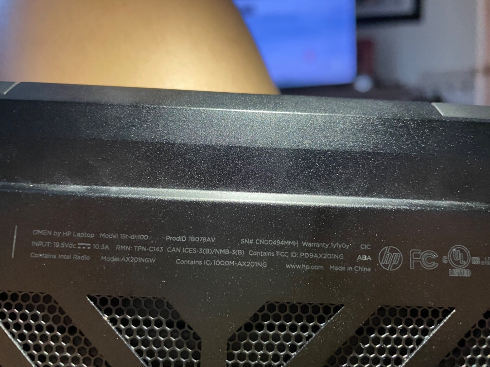 HP OMEN Laptop – 15t – dh100 CTO Intel i7 core10750H CPU2.60GHz476GB storage