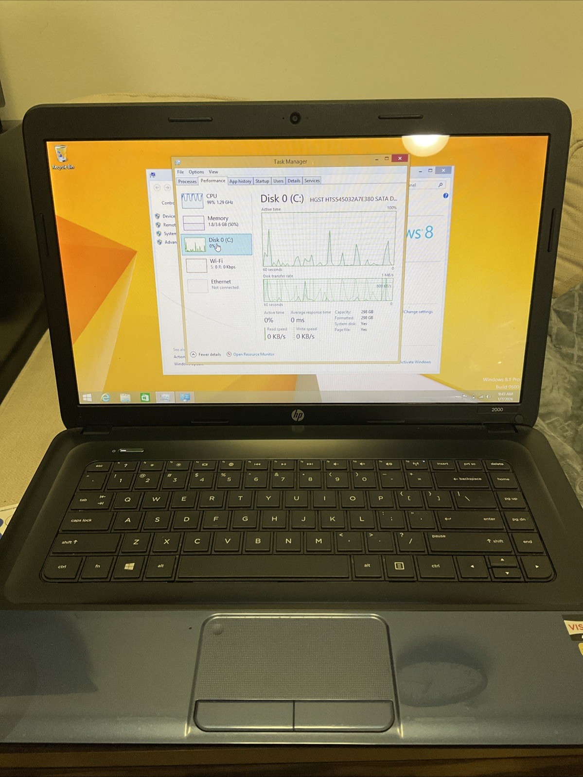 Hp Laptop AMD-300-APU_ 4GB Ram_ 300gb Hard Disk E169