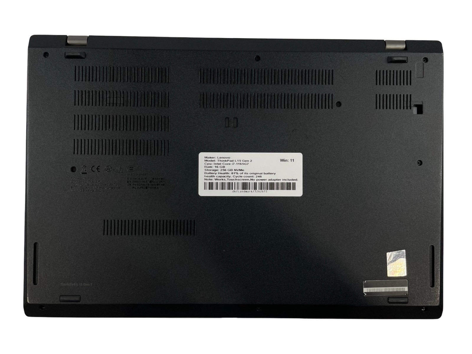 Lenovo ThinkPad L15 Gen 2 15.6″ i7-1165G7 8GB RAM 256GB NVMe WIN 11, TOUCHSCREEN