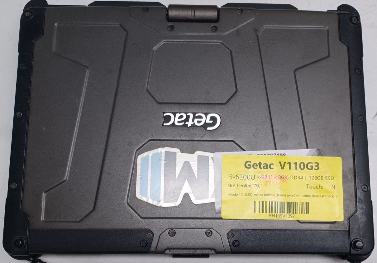 Getac V110 G3 Rugged Laptop Core i5 No RAM No Storage Turns On Needs Recovery