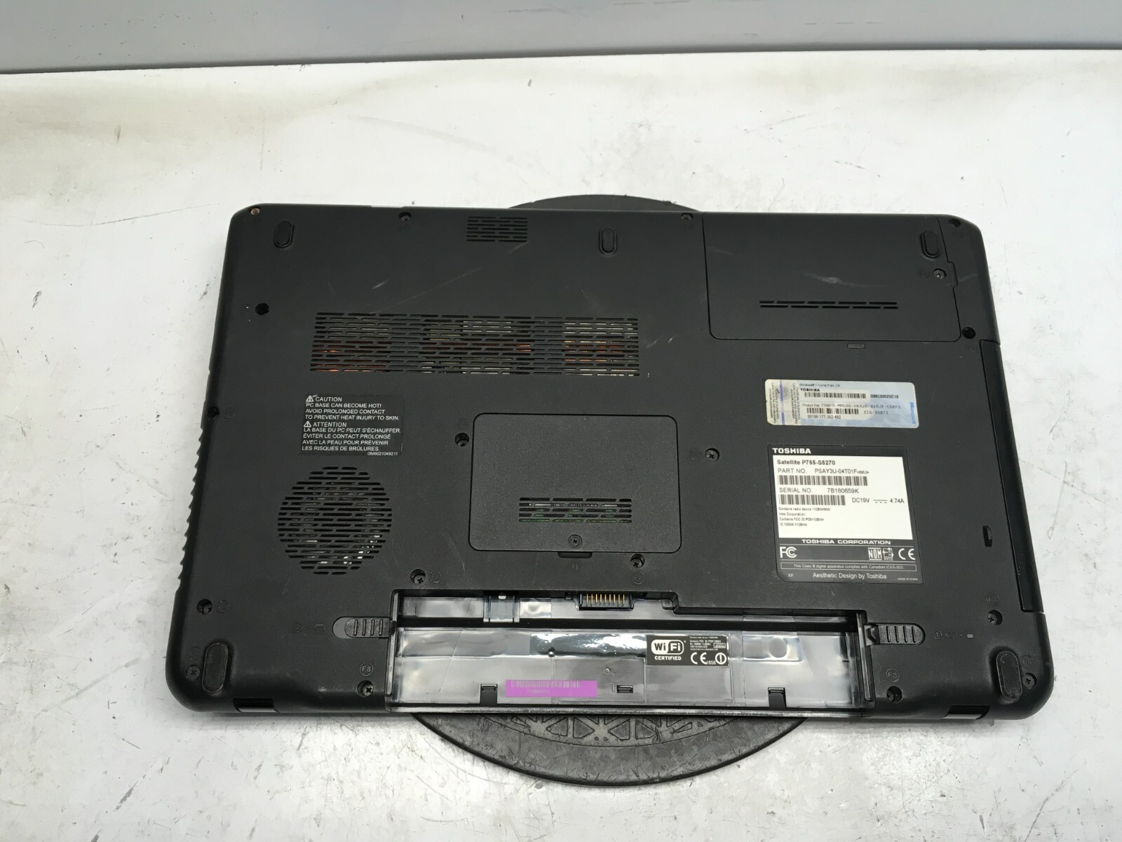 Toshiba Satellite P755-S5269 Intel i5-2410M 2.3GHz 6 GB NO HDD No Batt