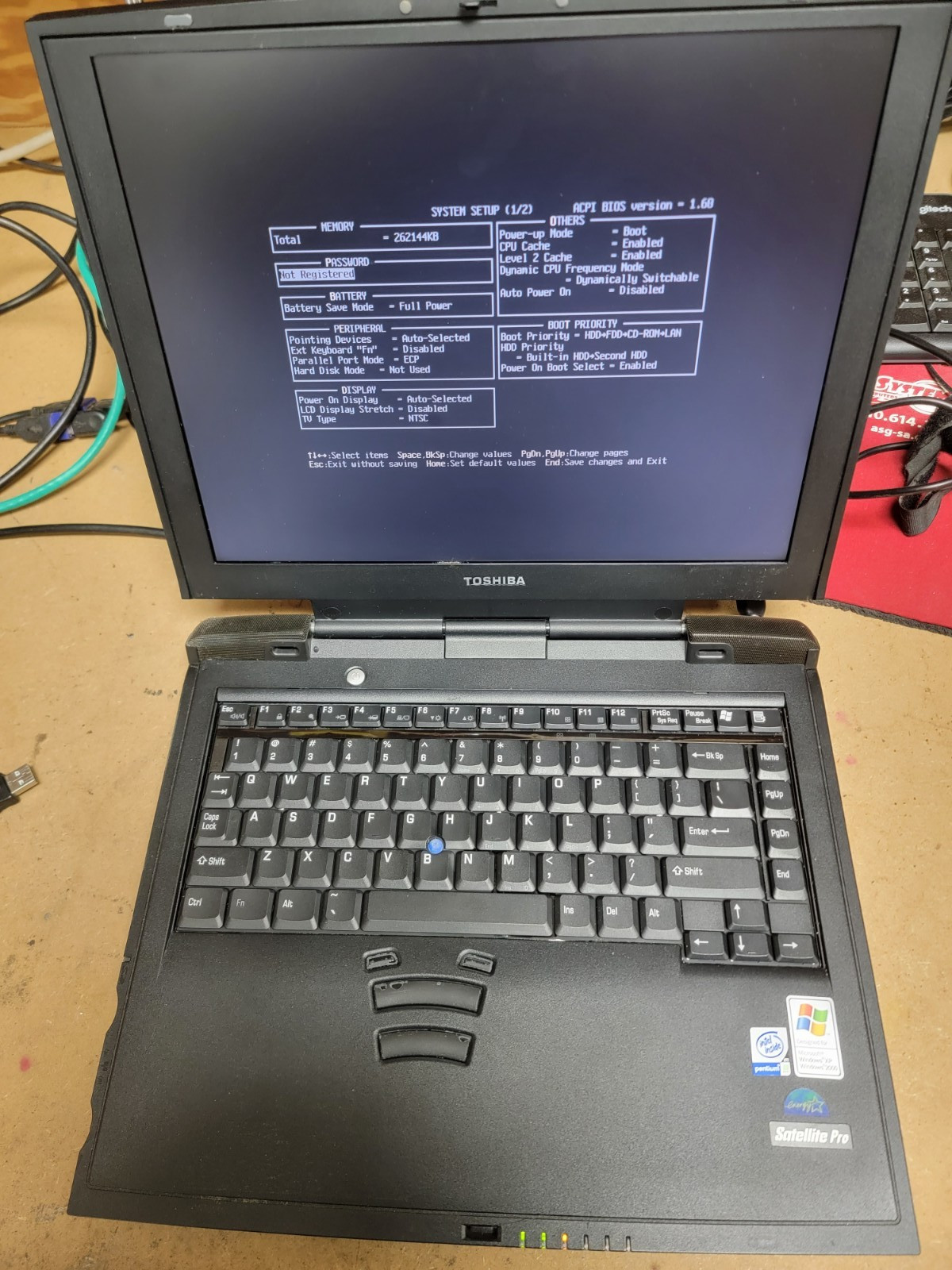 TOSHIBA SATELLITE PRO 6000 256MB RAM – NO HDD – NO BATTERY – PARTS OR REPAIR