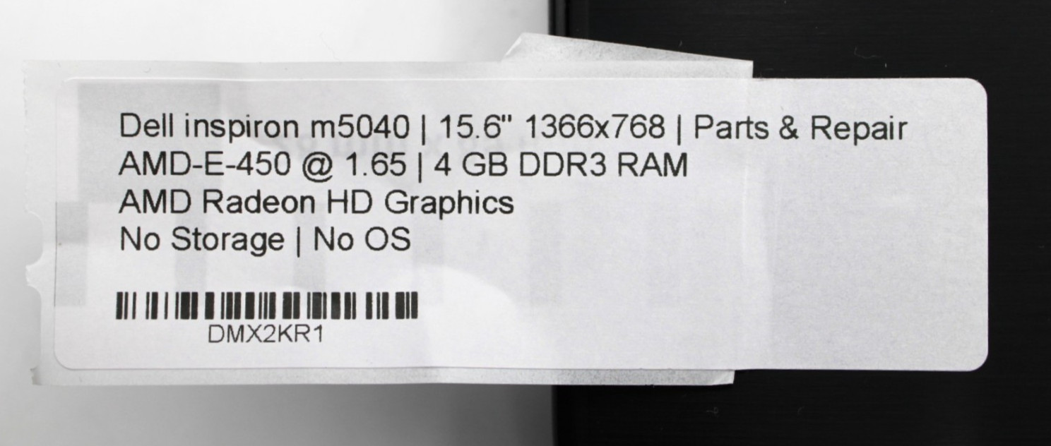 Dell Inspiron M5040 AMD-E-450@1.65GHz 4GB DDR4 NO STORAGE OR OS *PARTS/REPAIR*