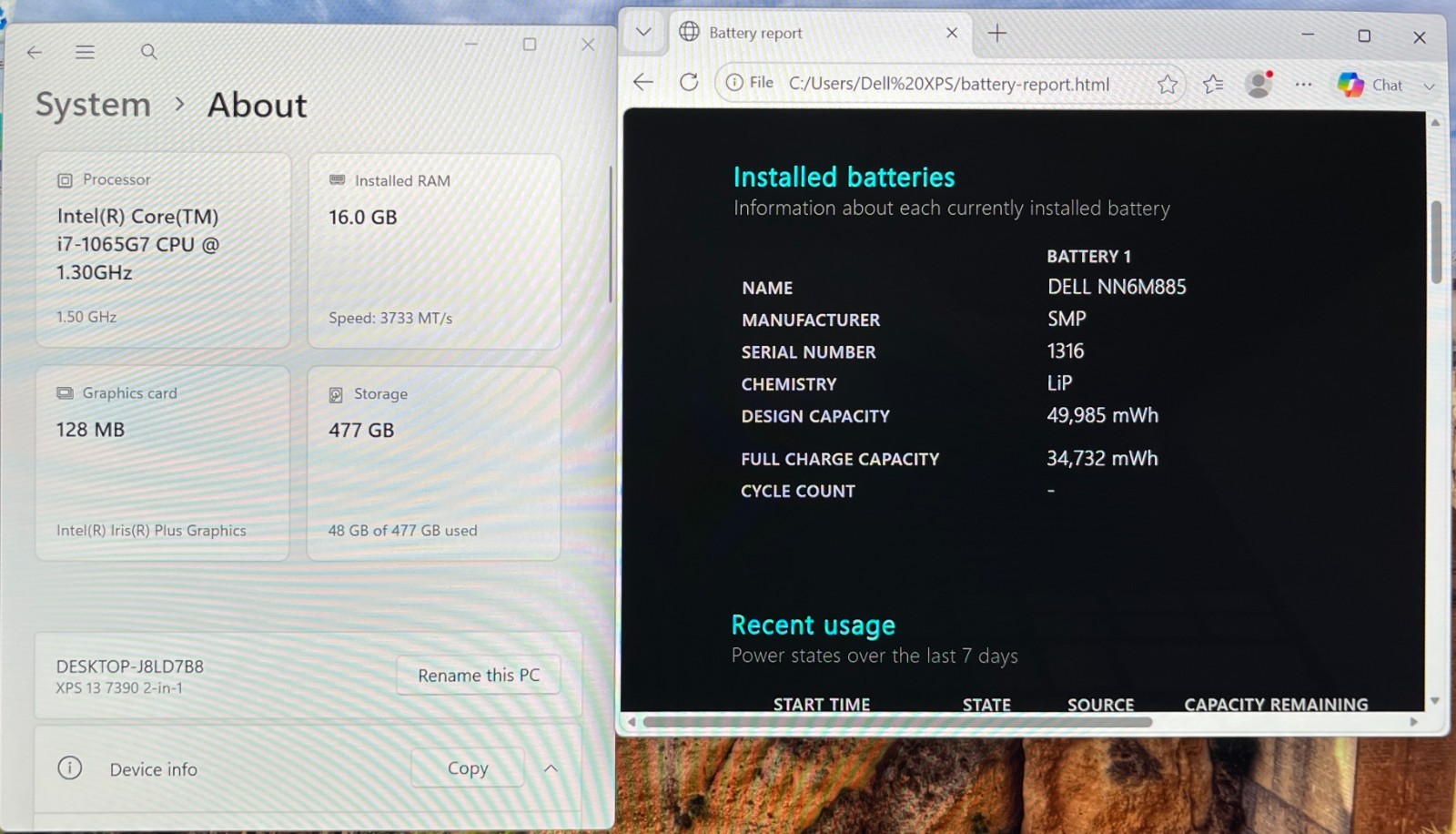 Dell XPS 13 7390 13.4 UXGA Core i7-1065G7 16GB RAM 512GB Touch Screen 2 in 1
