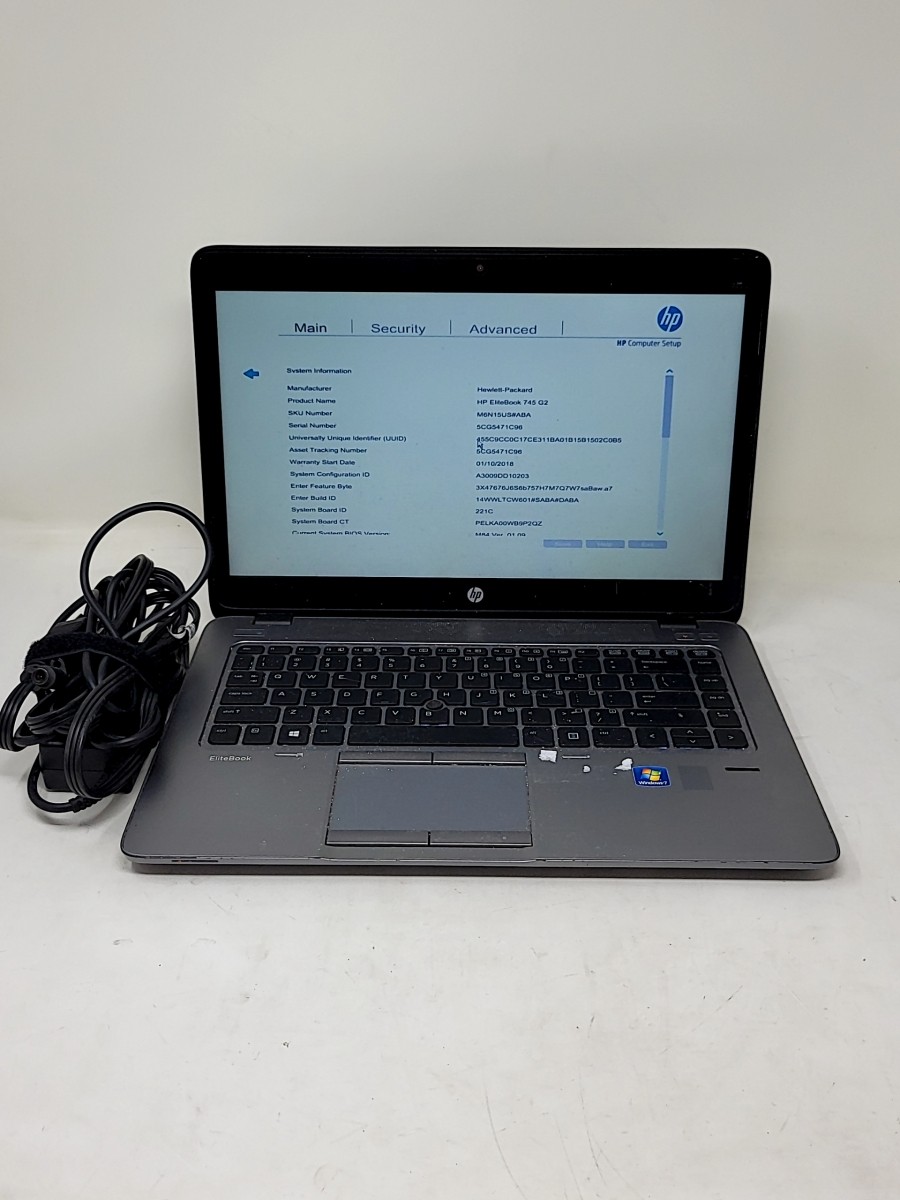 HP ELITEBOOK 745 G2 M6N15US-ABA Laptop AMD A8 PRO-7150B 4GB 120GB SEE NOTES