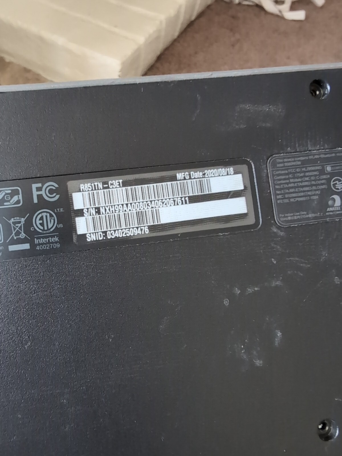 Acer Chromebook Spin R851TN-C3ET 12″ Touchscreen Convertible 2 in 1 , Parts Only