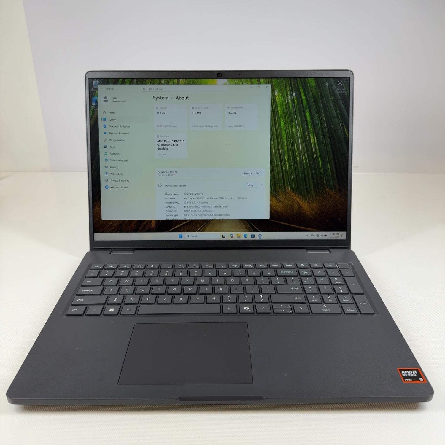 Dell Pro 16 PC16255 15.6″ Ryzen 5 Pro 215 3.2GHz 16GB RAM 256GB SSD