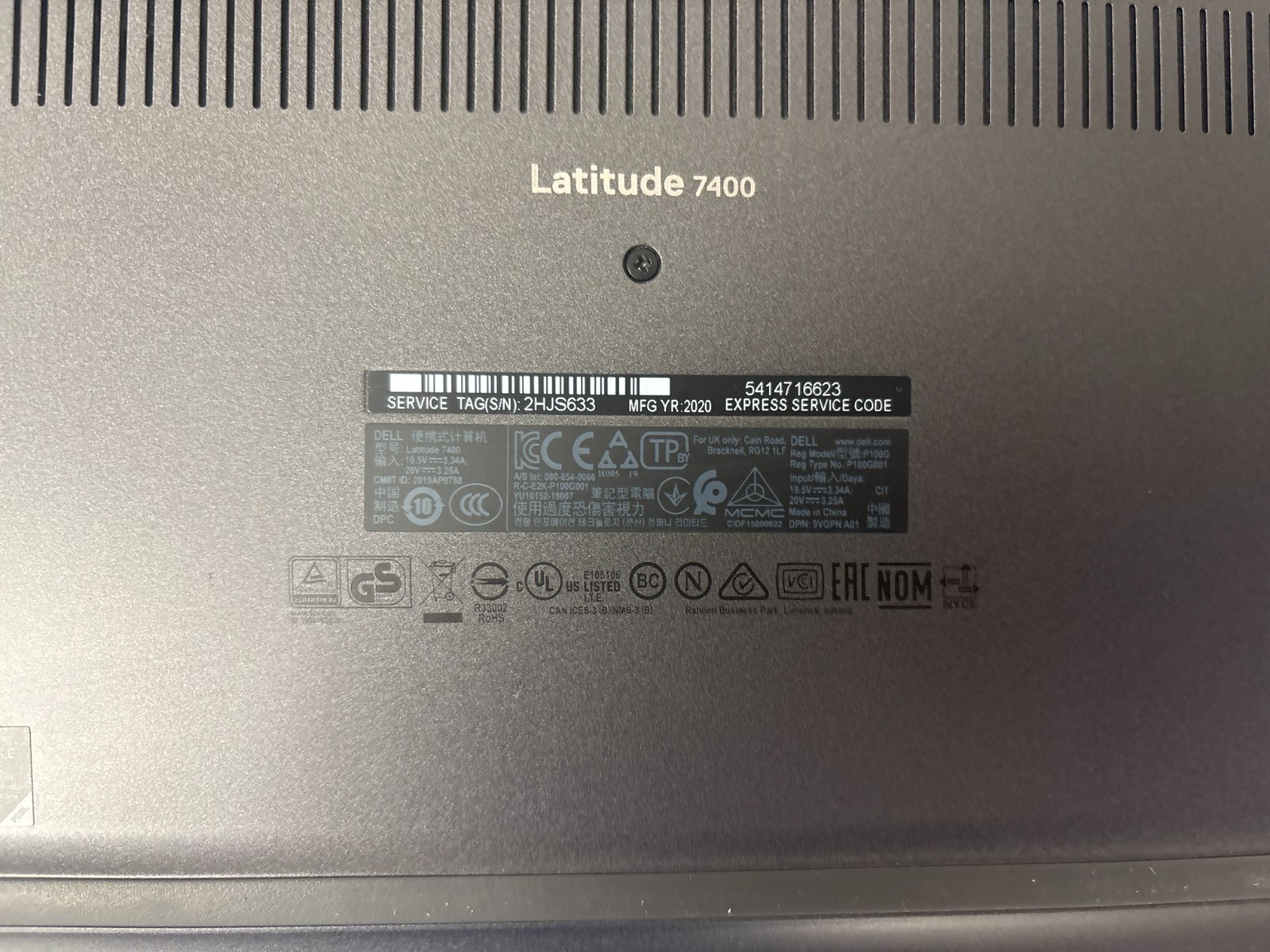 DELL LATITUDE 7400, Intel Core i7-8665U, 1.90 GHz, 20 GB RAM, 256 GB M.2