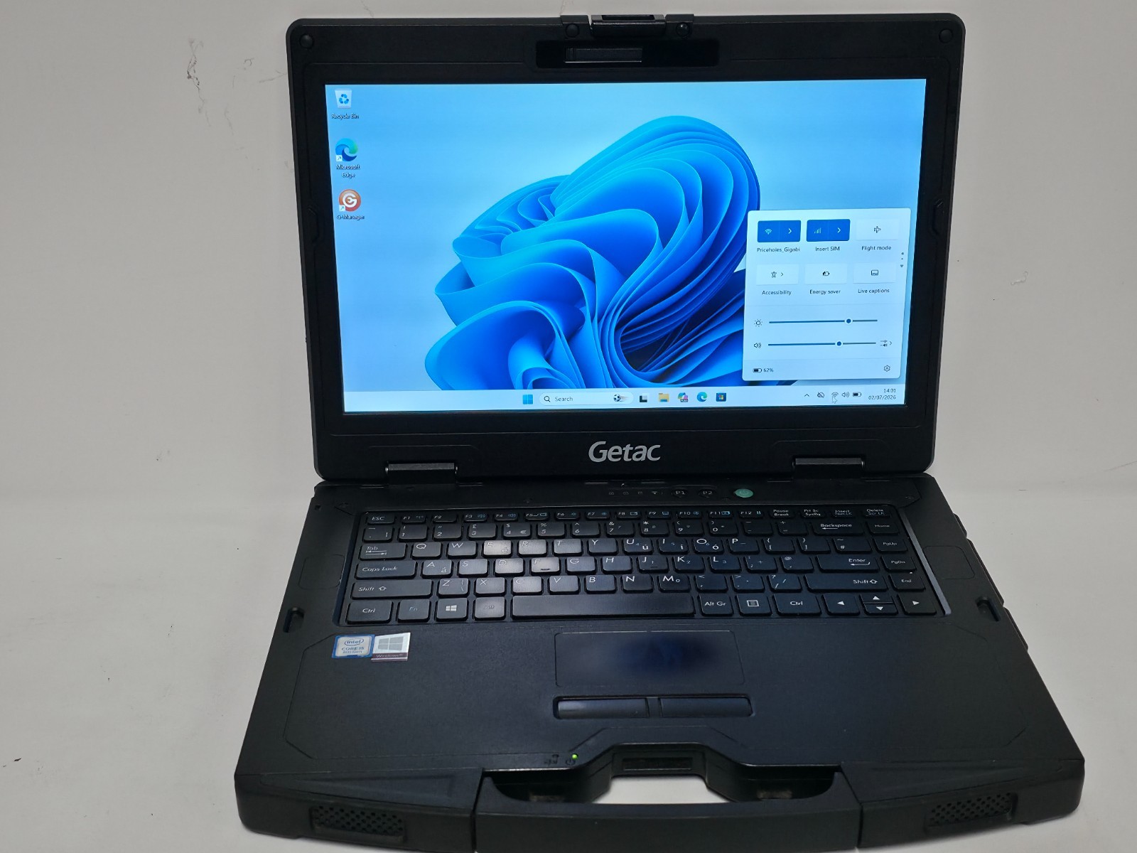 GETAC S410 G3 RUGGED LAPTOP 14″ FHD CORE i5-8265U 16GB 256GB SSD HDMI GPS #039