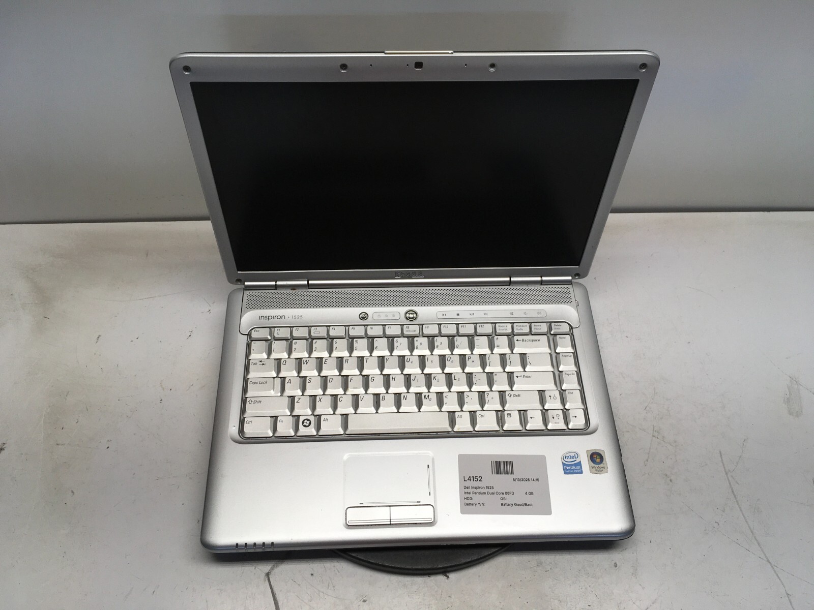 Dell Inspiron 1525 Intel Pentium Dual Core 06FD 1.6GHz 4 GB NO HDD No Batt