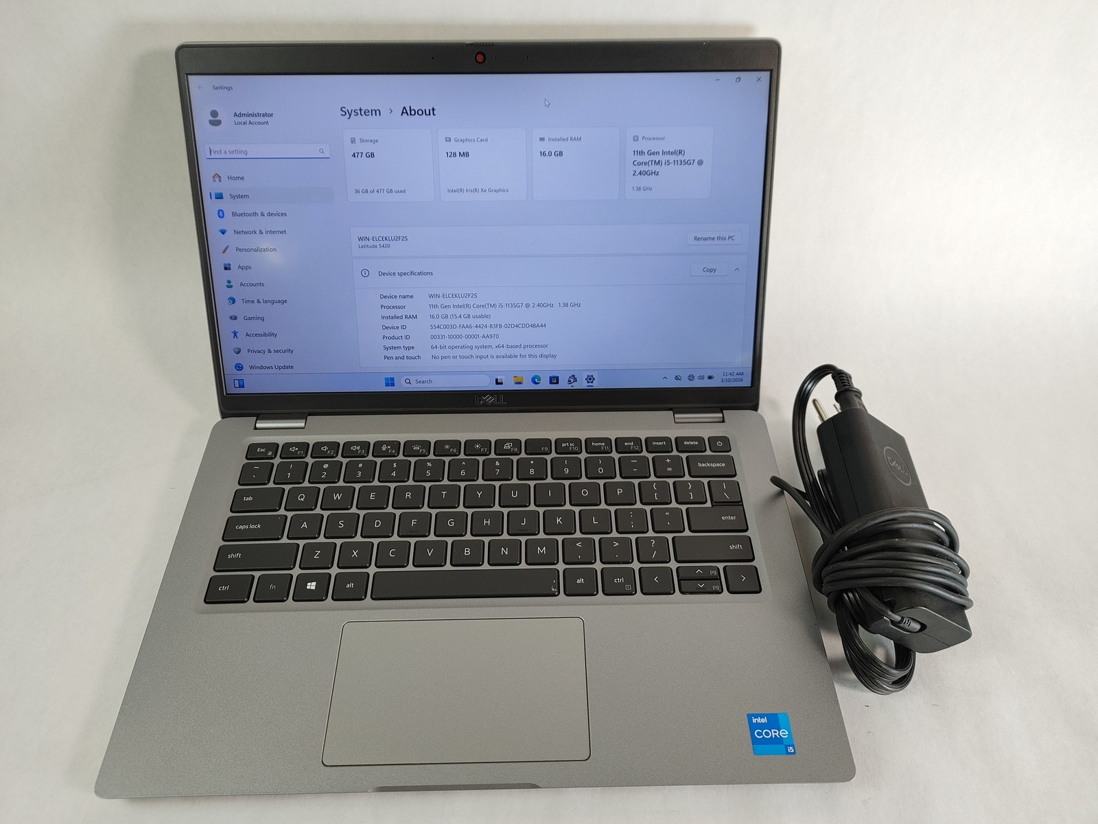 Dell Latitude 5420 Core i5-1135G7 2.40 GHz 16 GB DDR4 512 GB NVMe Windows 11 Pro