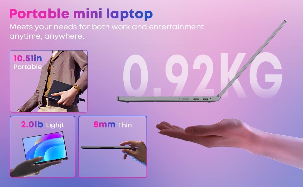 CHUWI MiniBook X 10.51″ Windows 11 Laptop Intel N150 up to 3.6GHz 16GB 512GB SSD