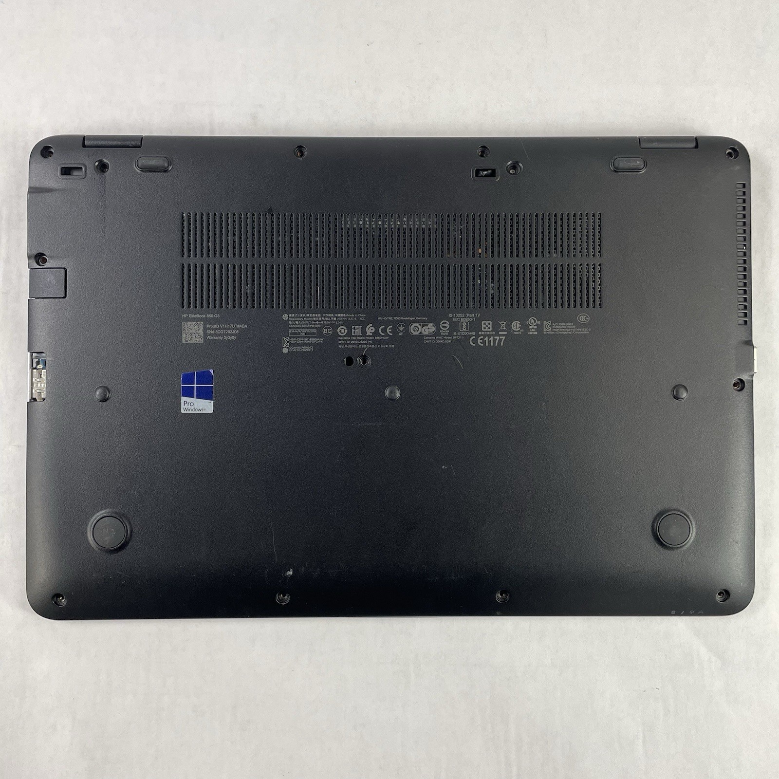 HP EliteBook 850 G3 15.6″ i5-6200U 2.30 GHz 8 GB RAM No SSD No OS – Bad Bottom