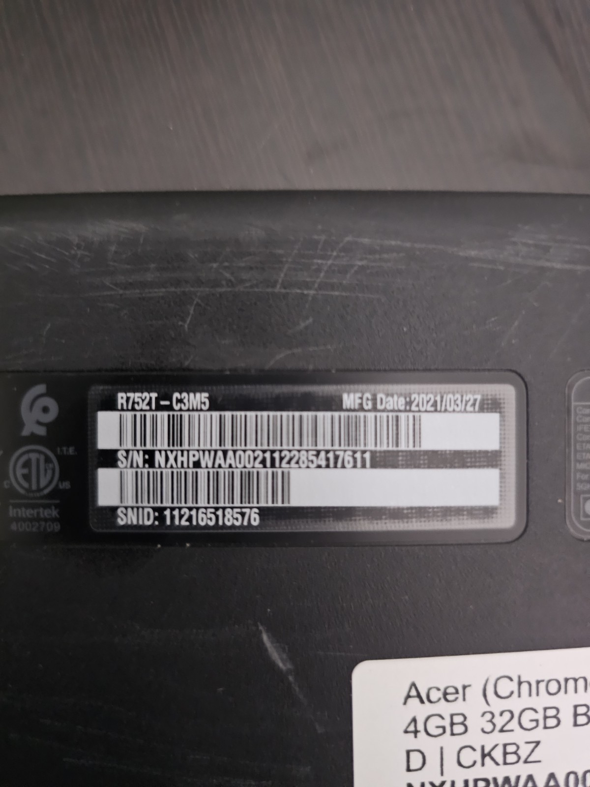 Acer 2-in-1 Chromebook Spin R752T-C3M5 4GB RAM, 32GB HD – Charger Included