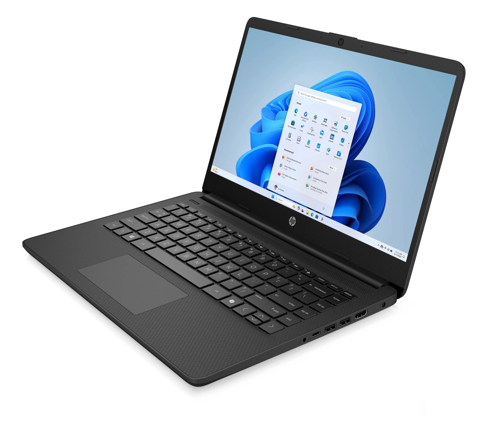 HP 14″ FHD, Jet Black, Intel Quad Core N250, 4GB, 128GB