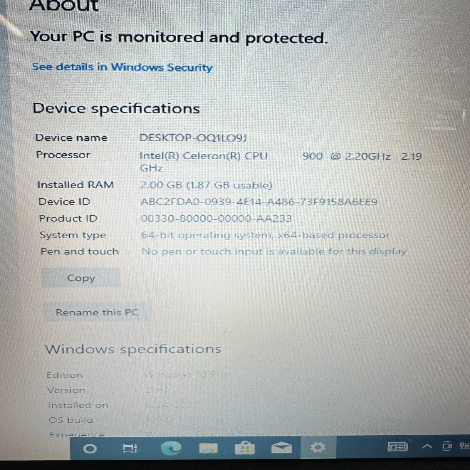 15.6” Toshiba Laptop C655-S5082 Celeron 2.20GHz 2GB RAM 300GB HDD For Parts