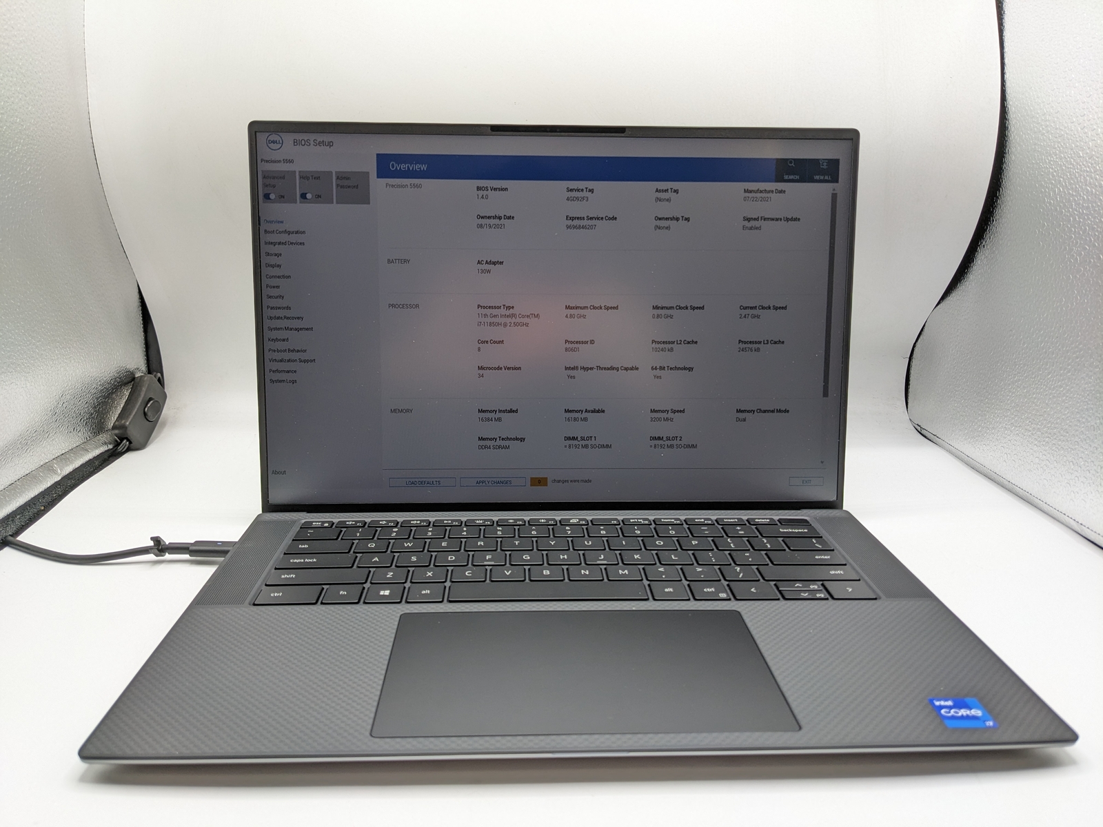 DELL PRECISION 5560 15.6″ i7 2.50GHz 16GB RAM 512GB SSD – Grade D