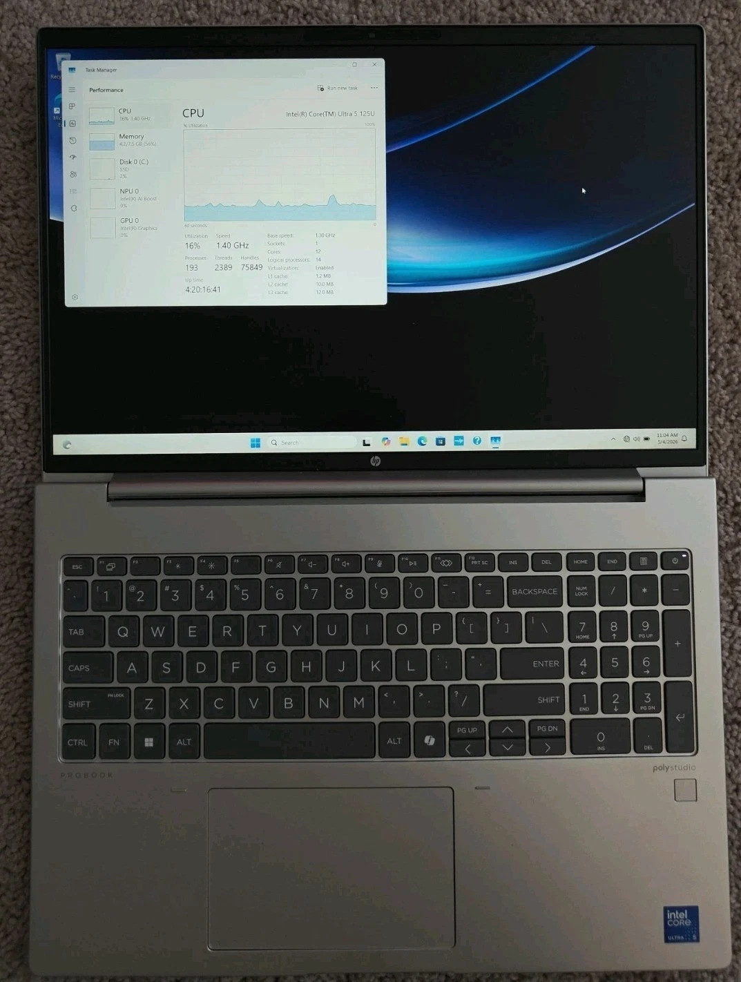 HP ProBook 460 16 in G11 Notebook PC 16 Ultra 5 125U 4.3 GHz 8GB 256GB A3RF2UA