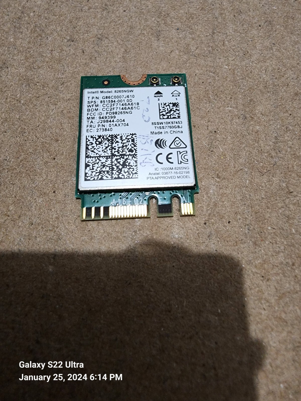 Lenovo Yoga 720-13IKB i5-8250u 8gb 13.3 OEM Wi-fi Wireless Bluetooth Card
