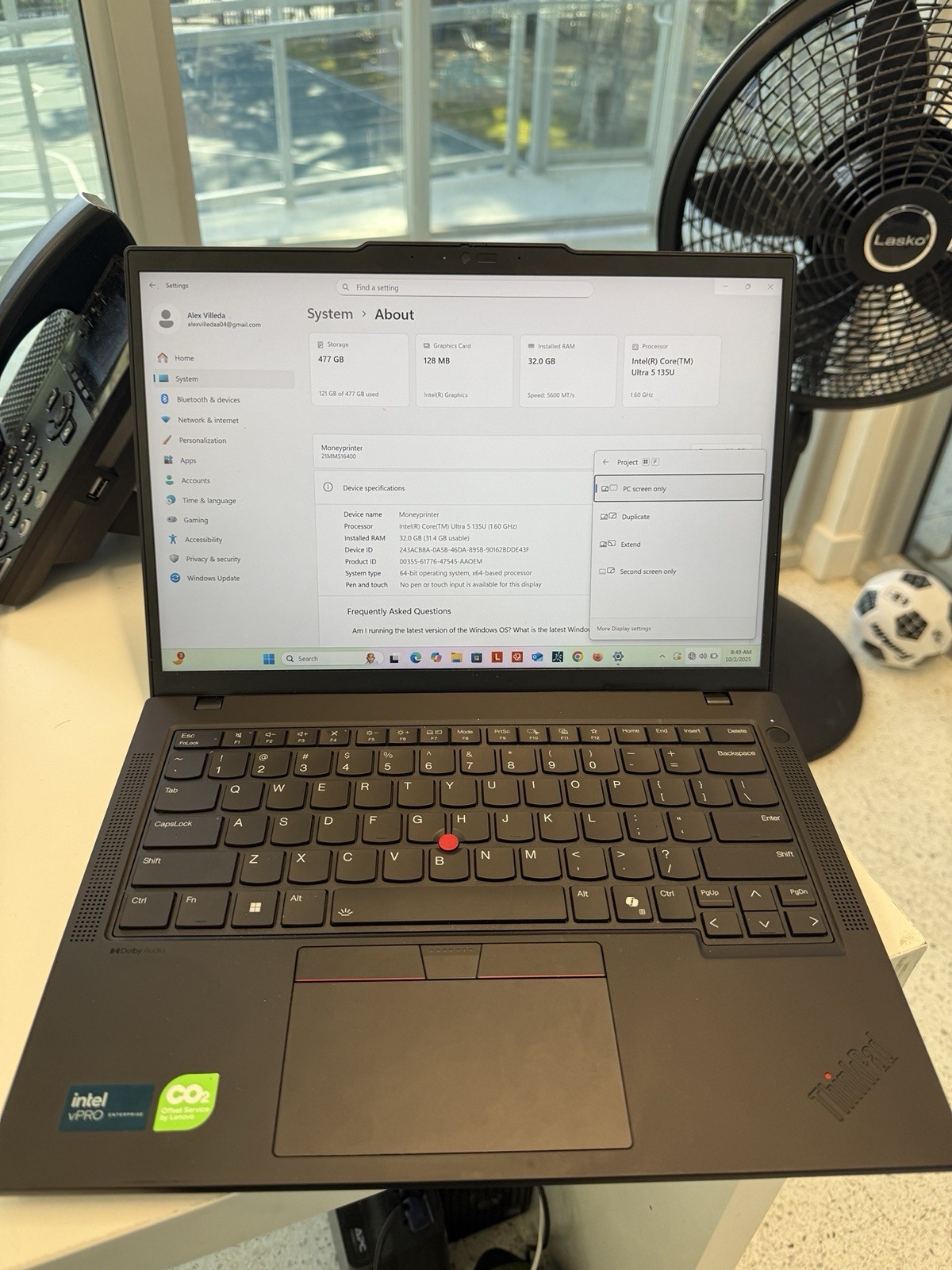 Used Lenovo Custom Built Thinkpad (used – great condition )