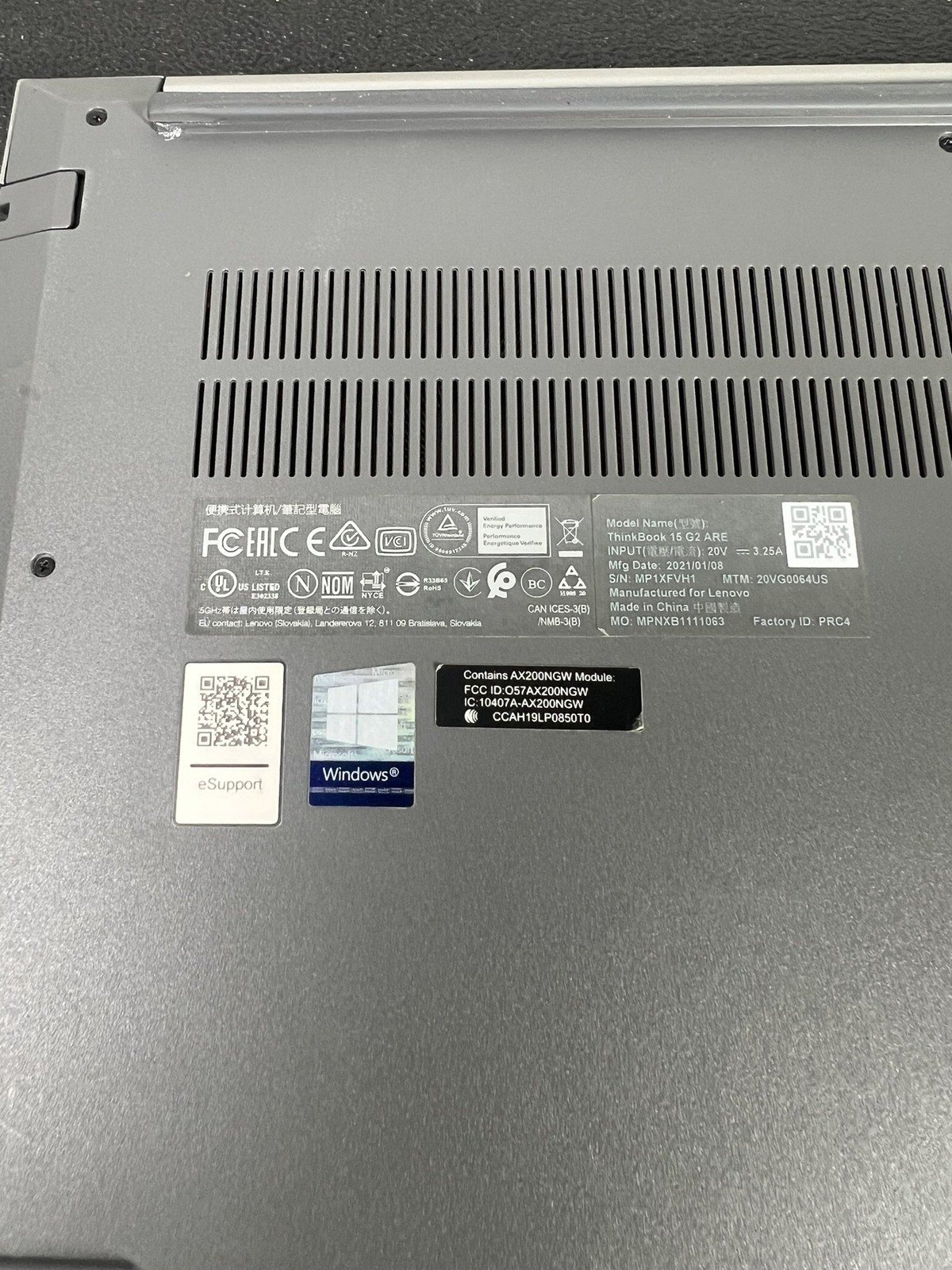 Lenovo ThinkBook 15 G2 ARE Ryzen 7 4700U 2GHz 16GB DDR4 512GB NVMe Touch – READ
