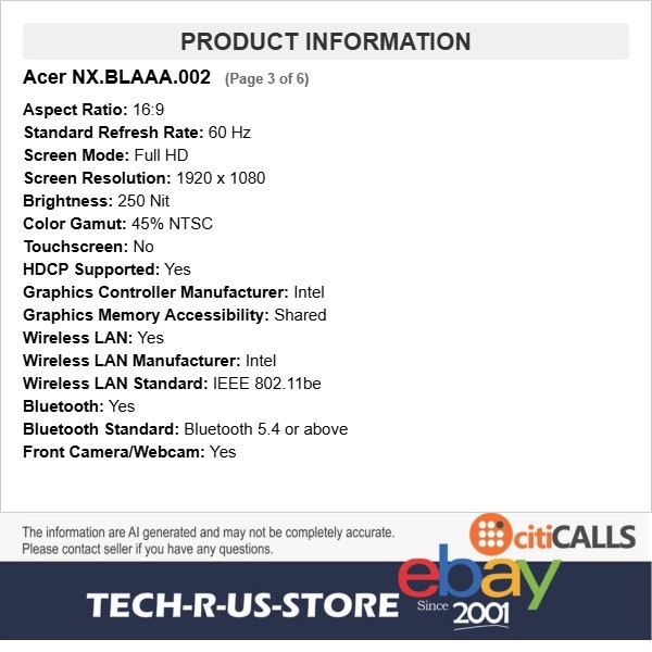 Acer NX.BLAAA.002 TravelMate B5 14 TMB514 14″ Notebook Core 3 8GB 256GB SSD W11