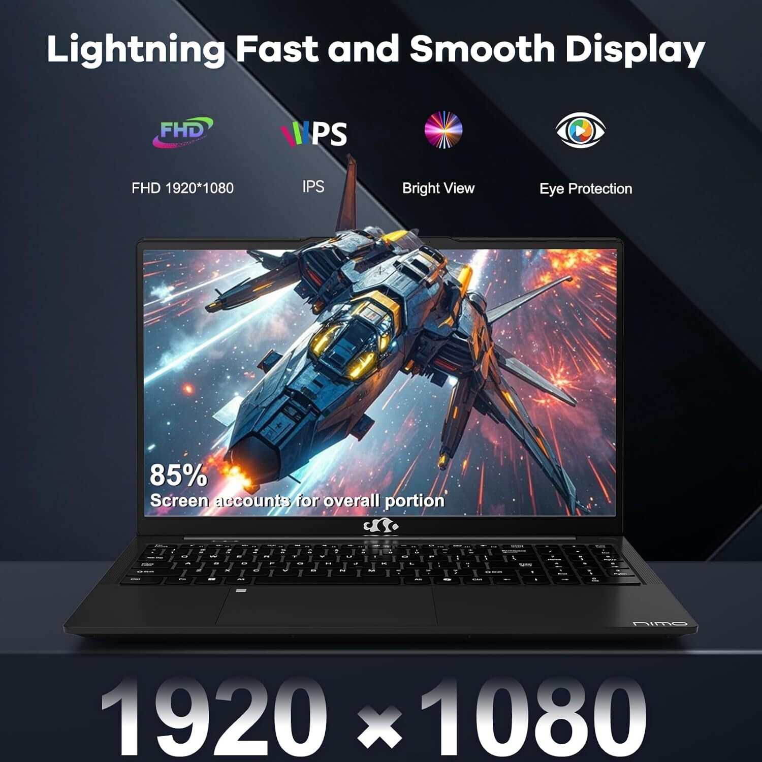 NIMO 15.6″ FHD lPS-Business-Laptop, 8 Cores Intel i5-12450H 16GB RAM 512GB SSD