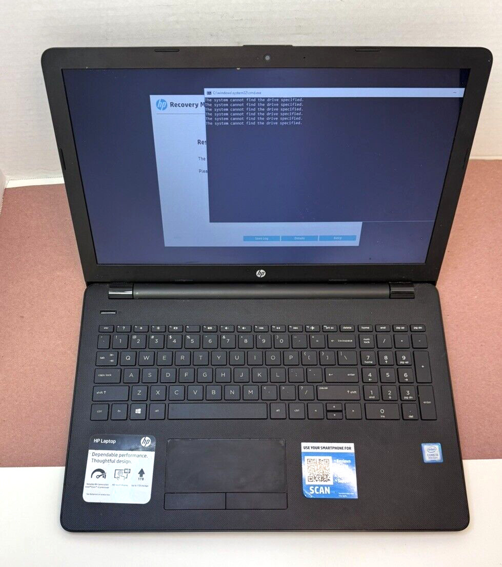 HP Notebook 15-bs113dx RTL8723DE IntelCore i3 2.2 GHz AS IS NOT WORKING L11