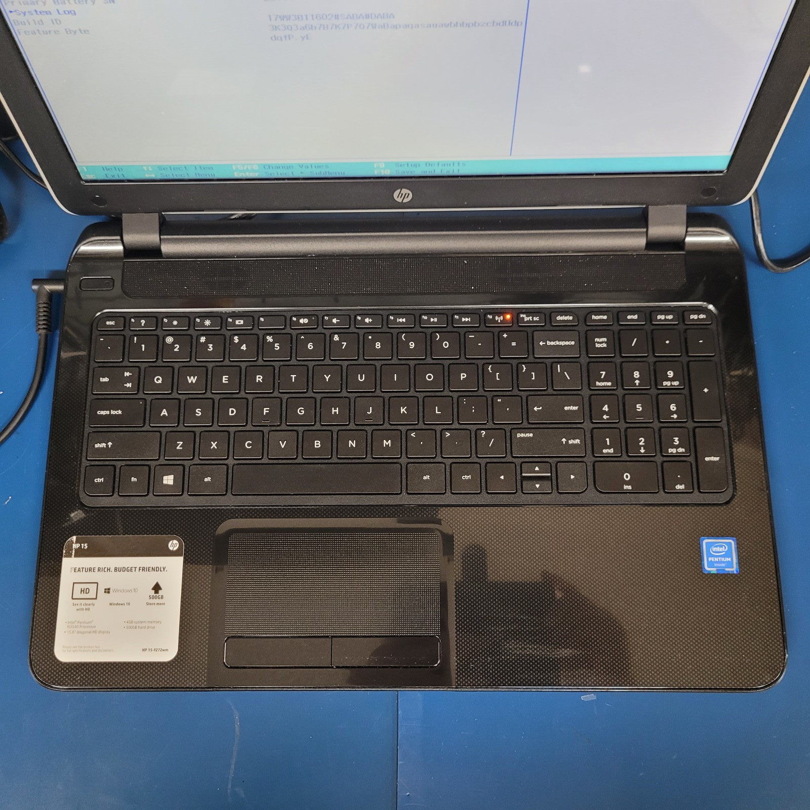 HP Pavilion 15-f271wm Intel Pentium N3540 @216GHz 4GB RAM 500 GB HDD Windows 10