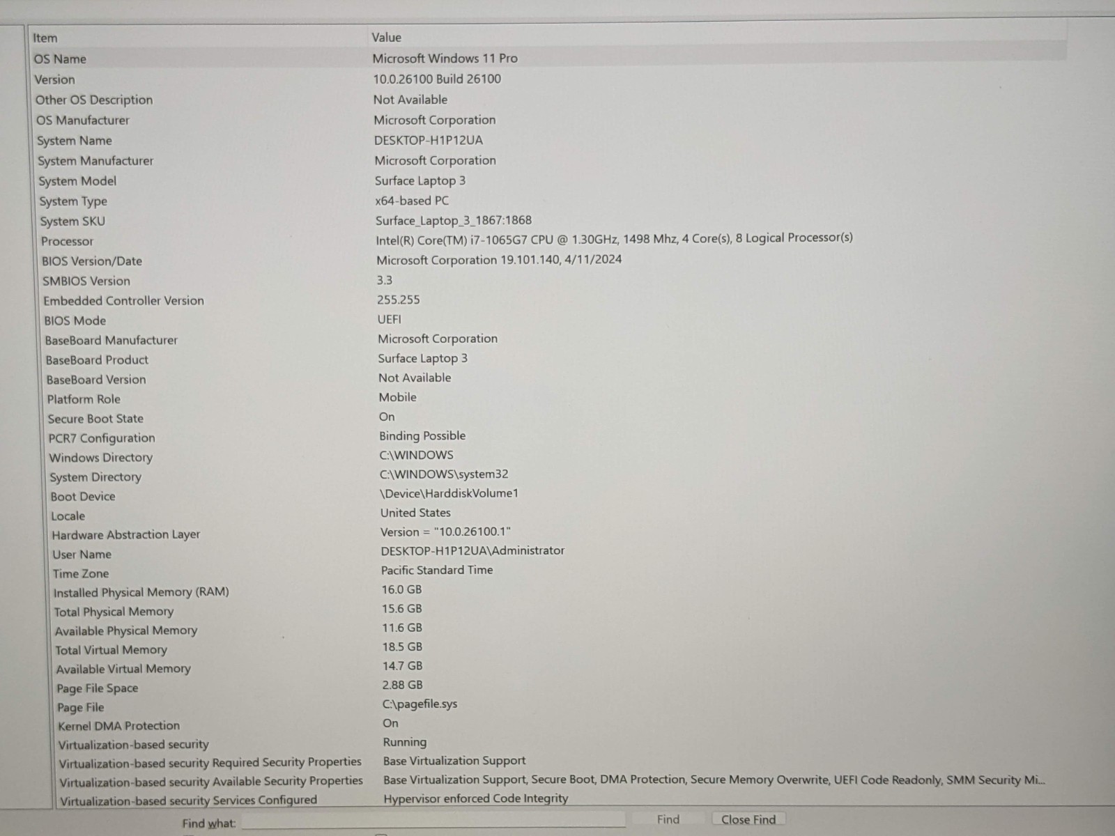 MS Surface Laptop 3 1867:1868 13.5″ 2256×1504 TOUCH i7-1065G7 1.3GHz 16GB 256GB