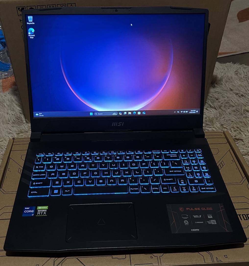 MSI Pulse GL66 11UCK i7-11800H 16GB 160GB SSD RTX, 15.6in, Windows 11 Home