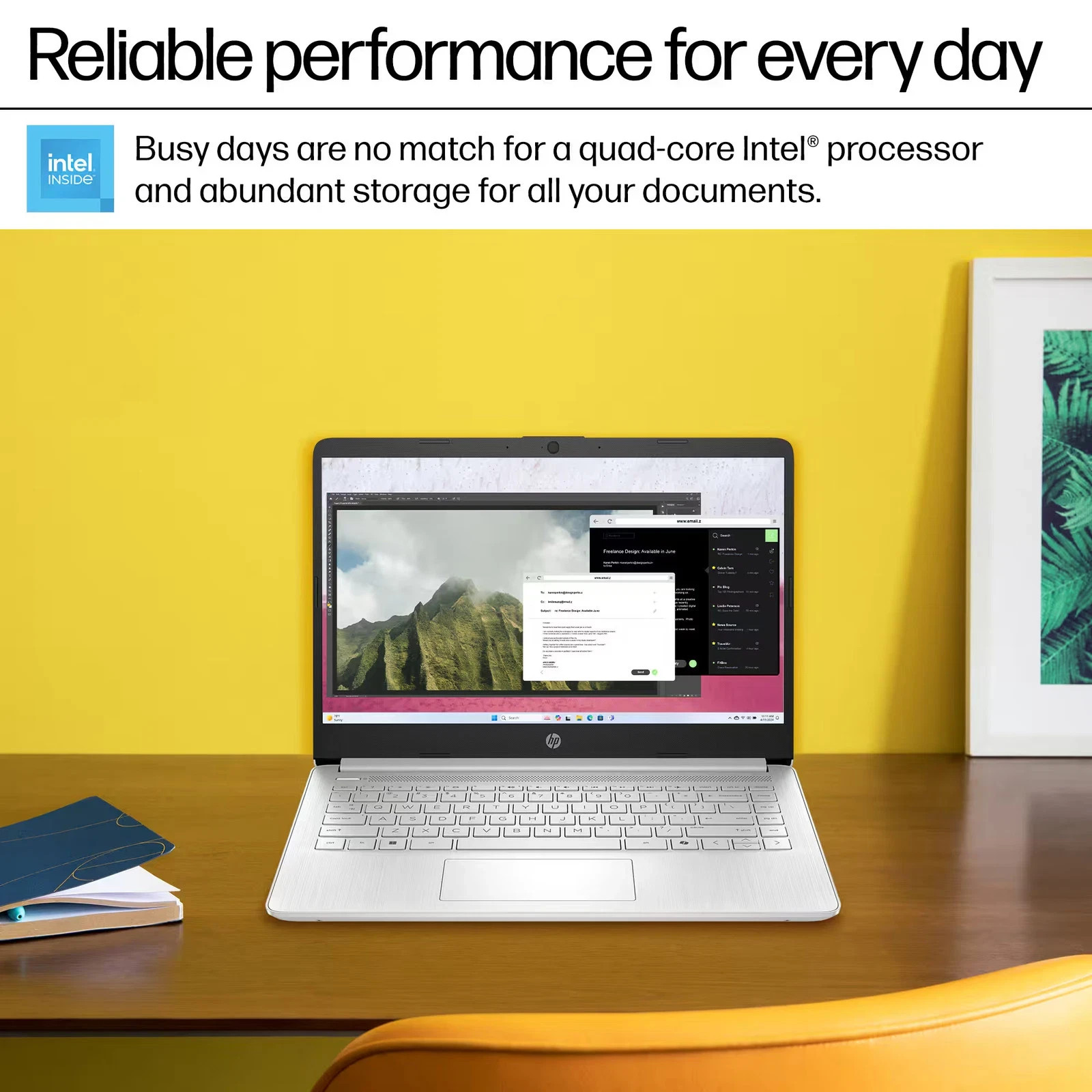 2025 HP Laptop 14″ HD Intel Quad-Core N150 4GB/128GB Microsoft 365 1 Year