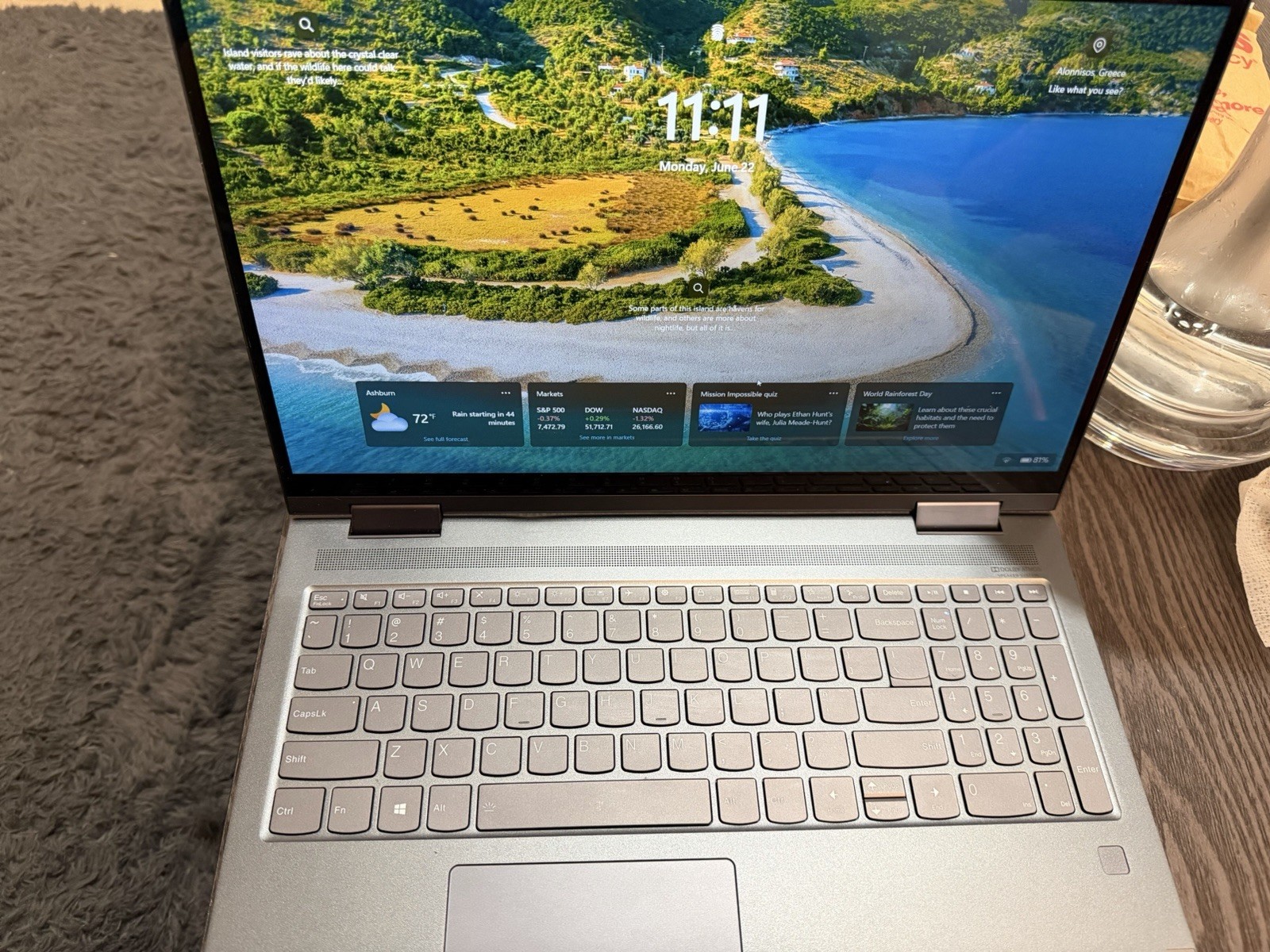 Lenovo Yoga 15.6in Intel Core Windows 2-in-1 Convertible Silver Backlit KB
