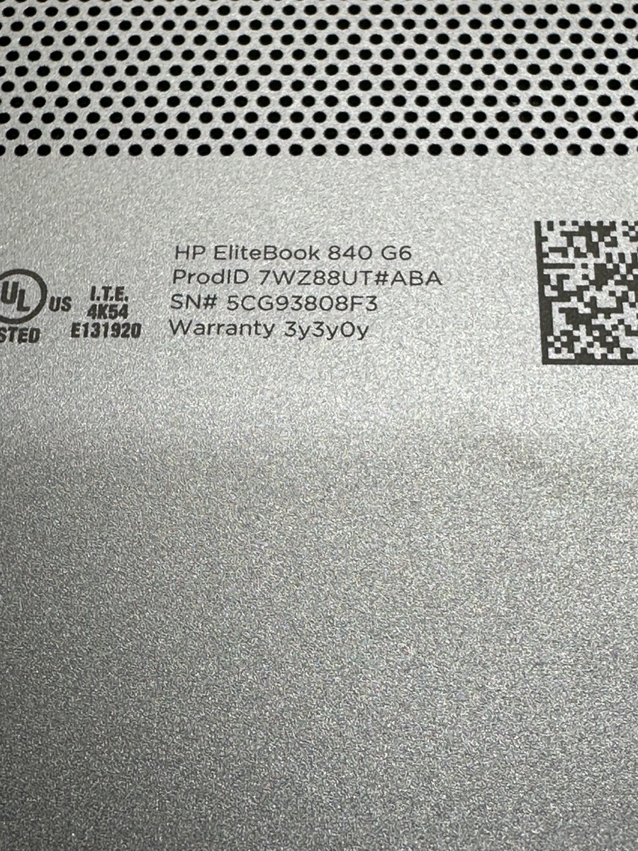 HP ELITEBOOK 840 G6 I7-8565U 16GB 500GB SSD 15″ WIN 11 PRO LAPTOP (l (PBR118822)