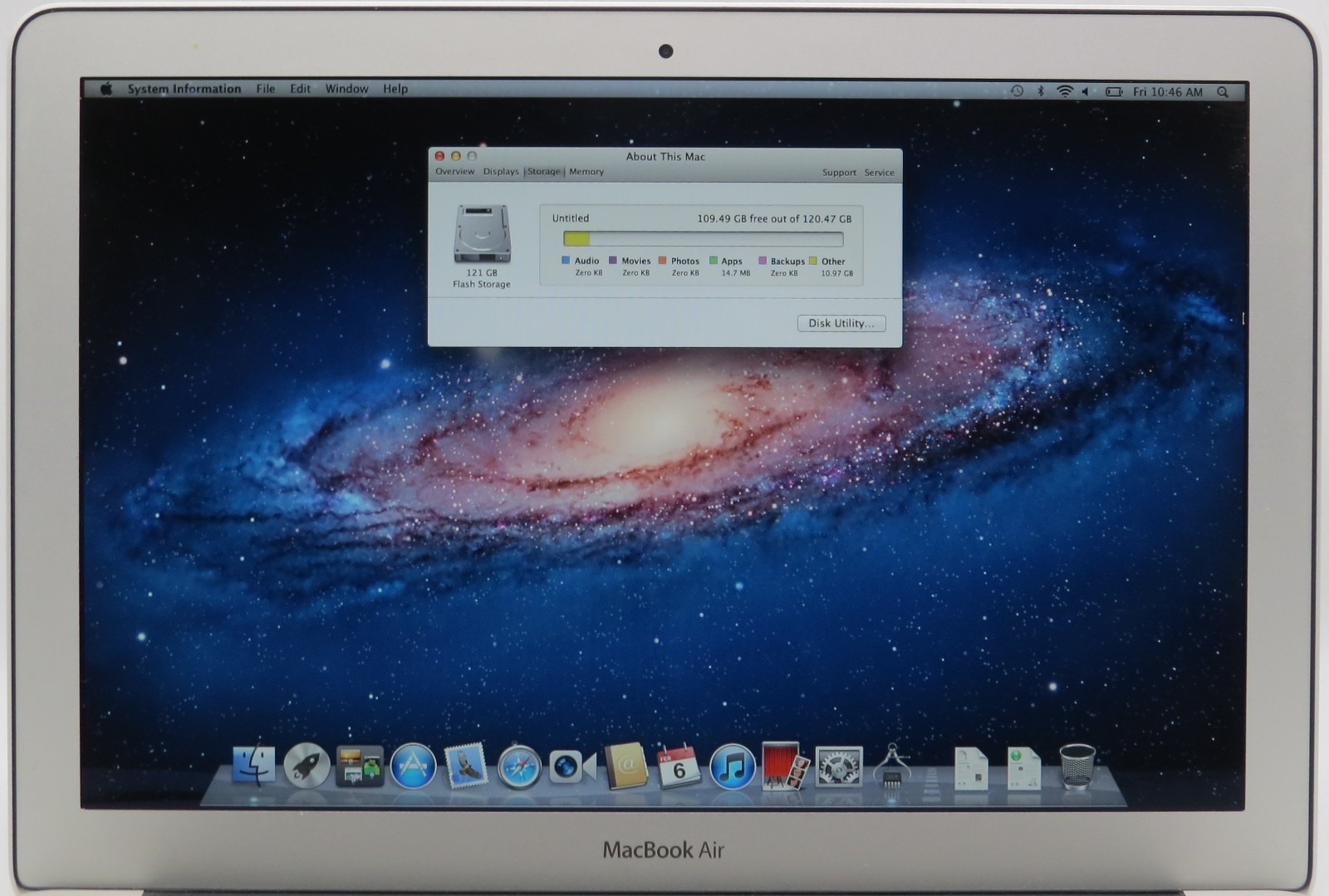 2011 MacBook Air 13″ A1369 i5-2557M @ 1.7GHz 4GB RAM 128GB SSD MacOS X