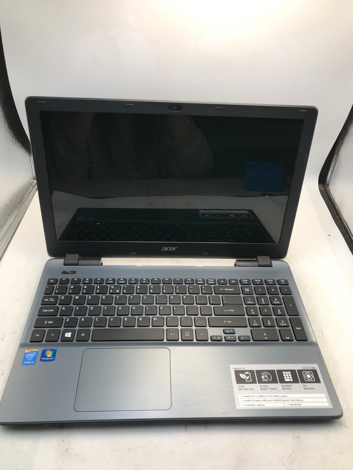 Acer Aspire E15 Intel Core i3-4005U 2.GHz 15″ Laptop-NO POWER/PARTS ONLY- MZ