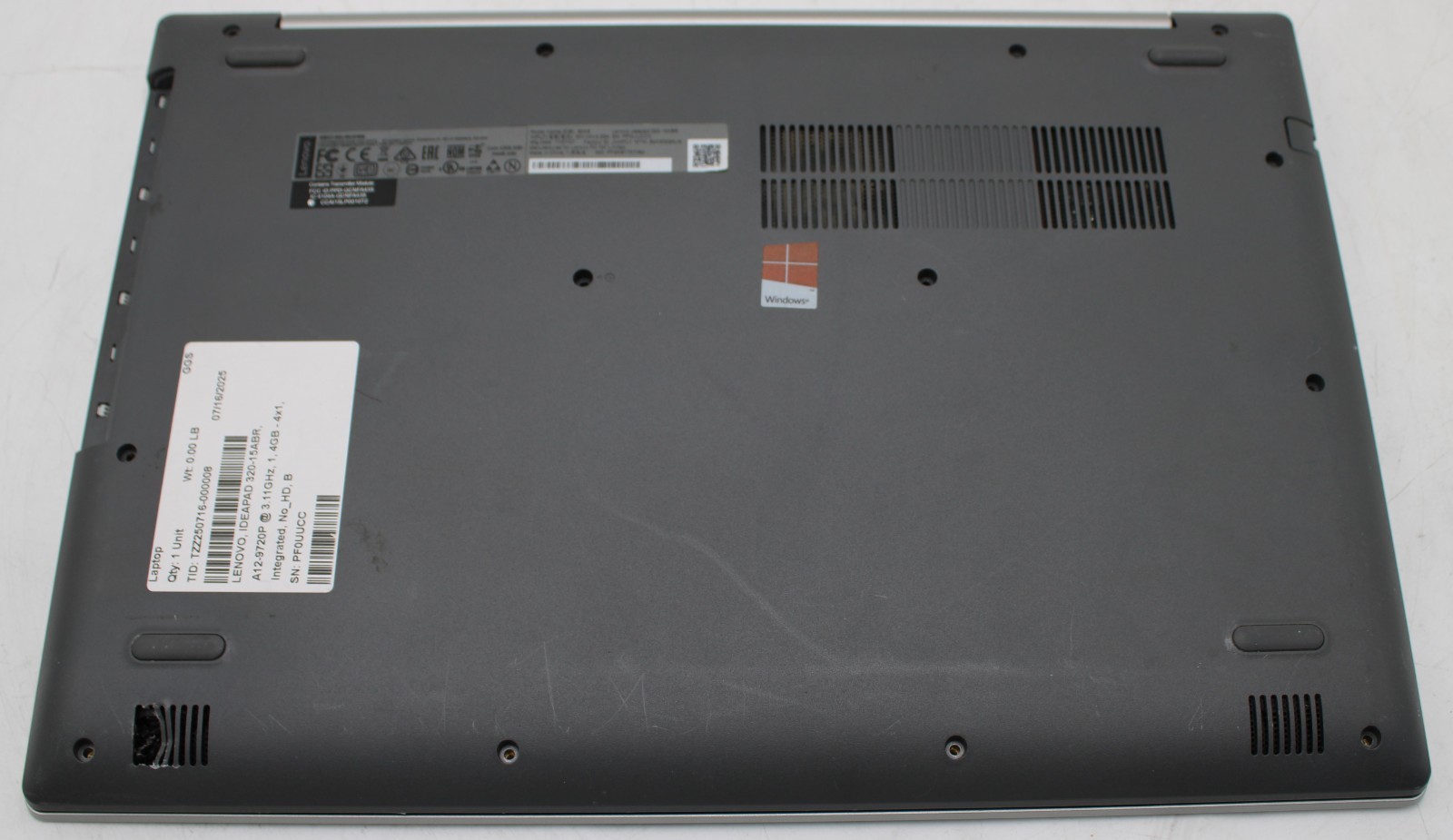 15.6″ Lenovo IdeaPad 320-15ABR Laptop AMD A12-9720P @ 3.11GHz 8GB RAM 256GB SSD