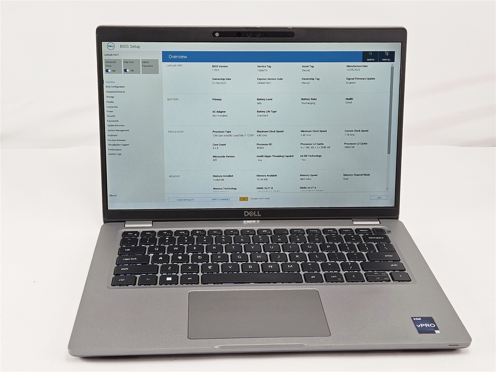 Dell i7-1270P Latitude 5431 256GB SSD 16GB 14″ FHD HDMI Wi-Fi 6E