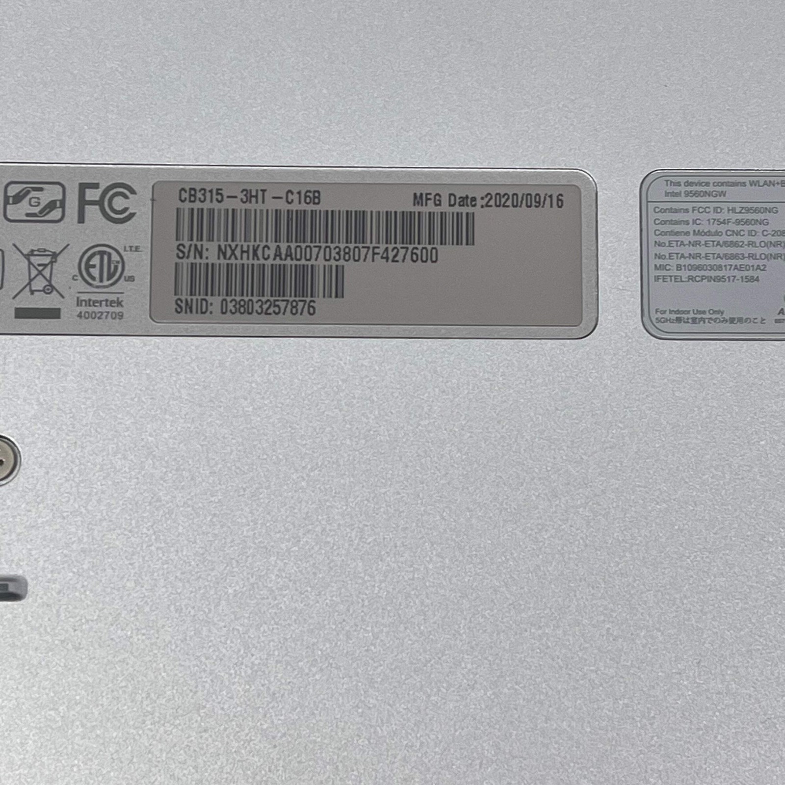 Acer Chromebook 315 CB315-3HT 15.6″ Celeron N4020 1.1GHz 4GB RAM 64GB SSD