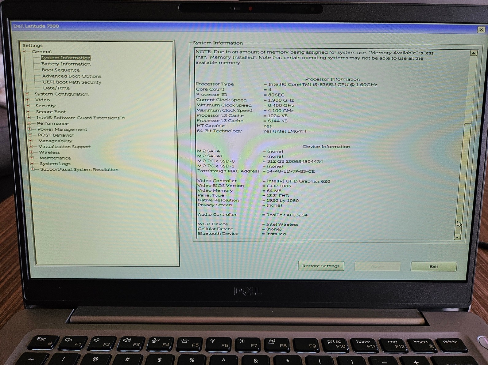 Dell Latitude 7300 13.3″ Touch i5-8365U vPro 32GB DDR4 512GB NVMe Backlit Win10
